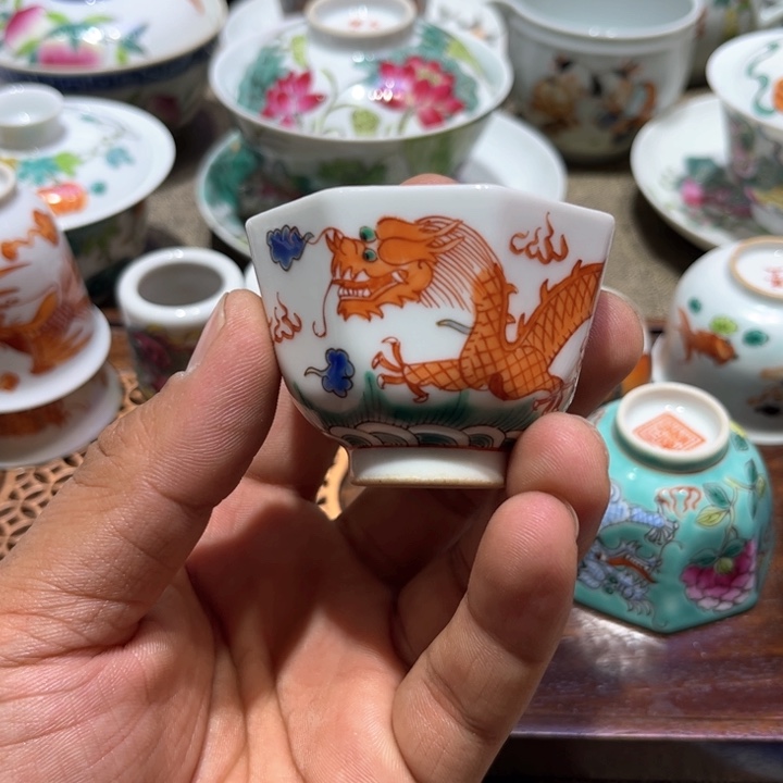 纯手绘精品盖碗杯