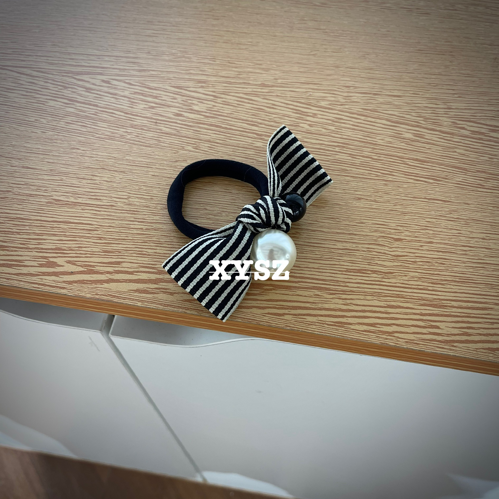 韩版条纹发绳女日韩原创设计复古发圈百搭皮筋清新弹力经典