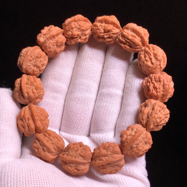 嵩山金蟾蛤蟆头手串原皮老树籽疙瘩纹蛤蟆头核桃手串文玩小核桃