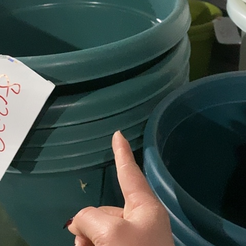 树脂老款青山盆军绿七号带托5涛