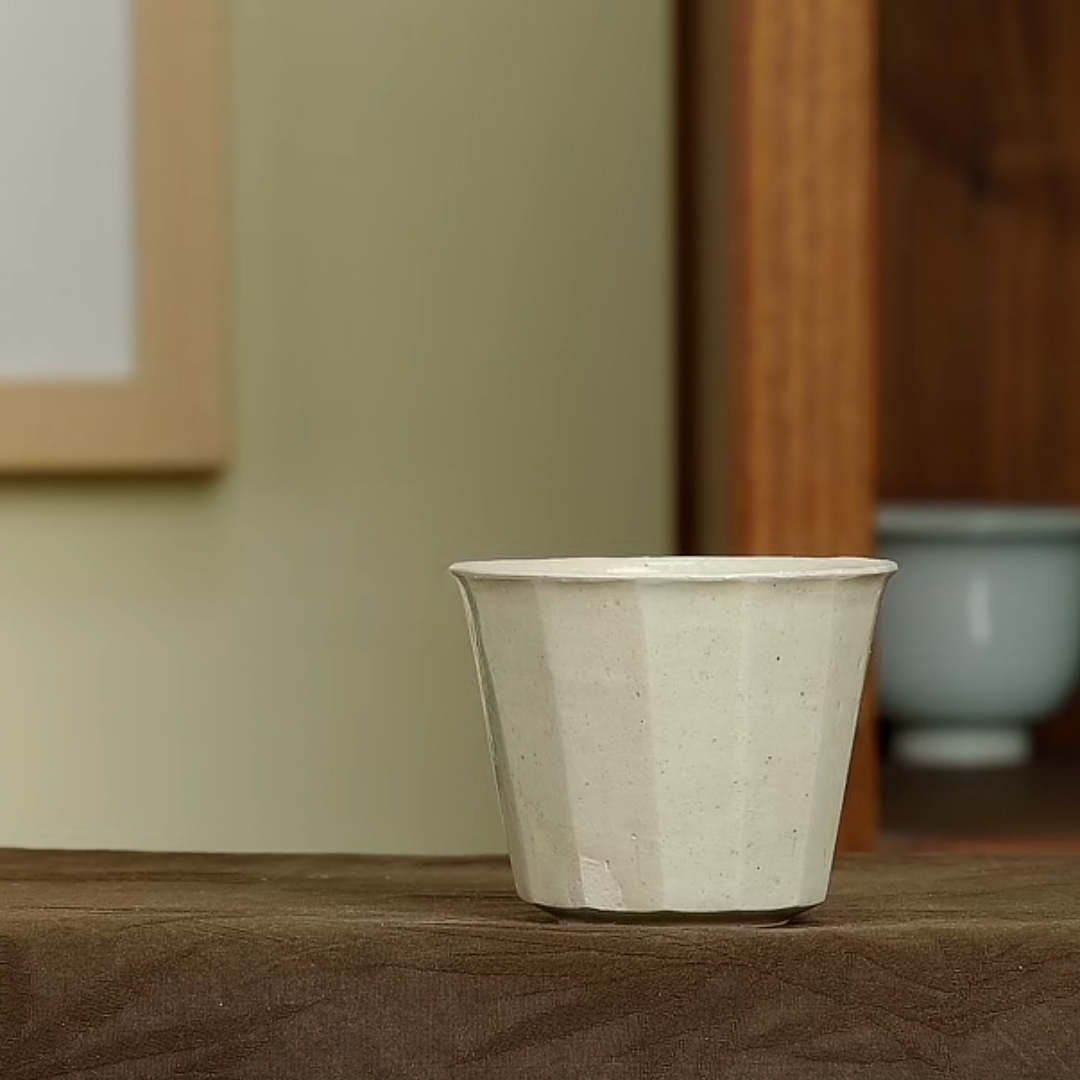 折边草木灰亚楠老师手工侘寂主人杯功夫茶具单杯