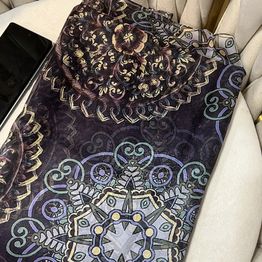 【紫漾】人纹纱158x68飘逸长巾舒适百搭长巾