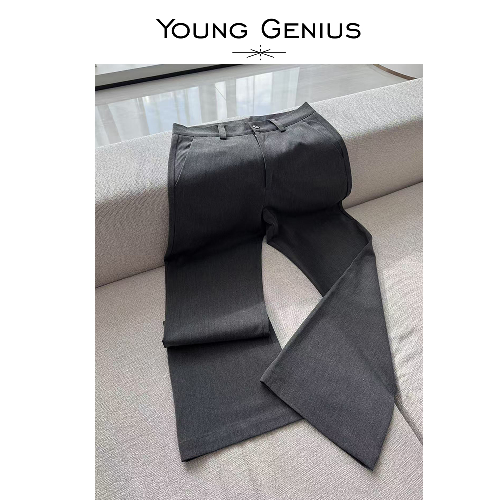 Young Genius高品质TR休闲微喇西裤男百搭显高时尚宽松直筒西装裤