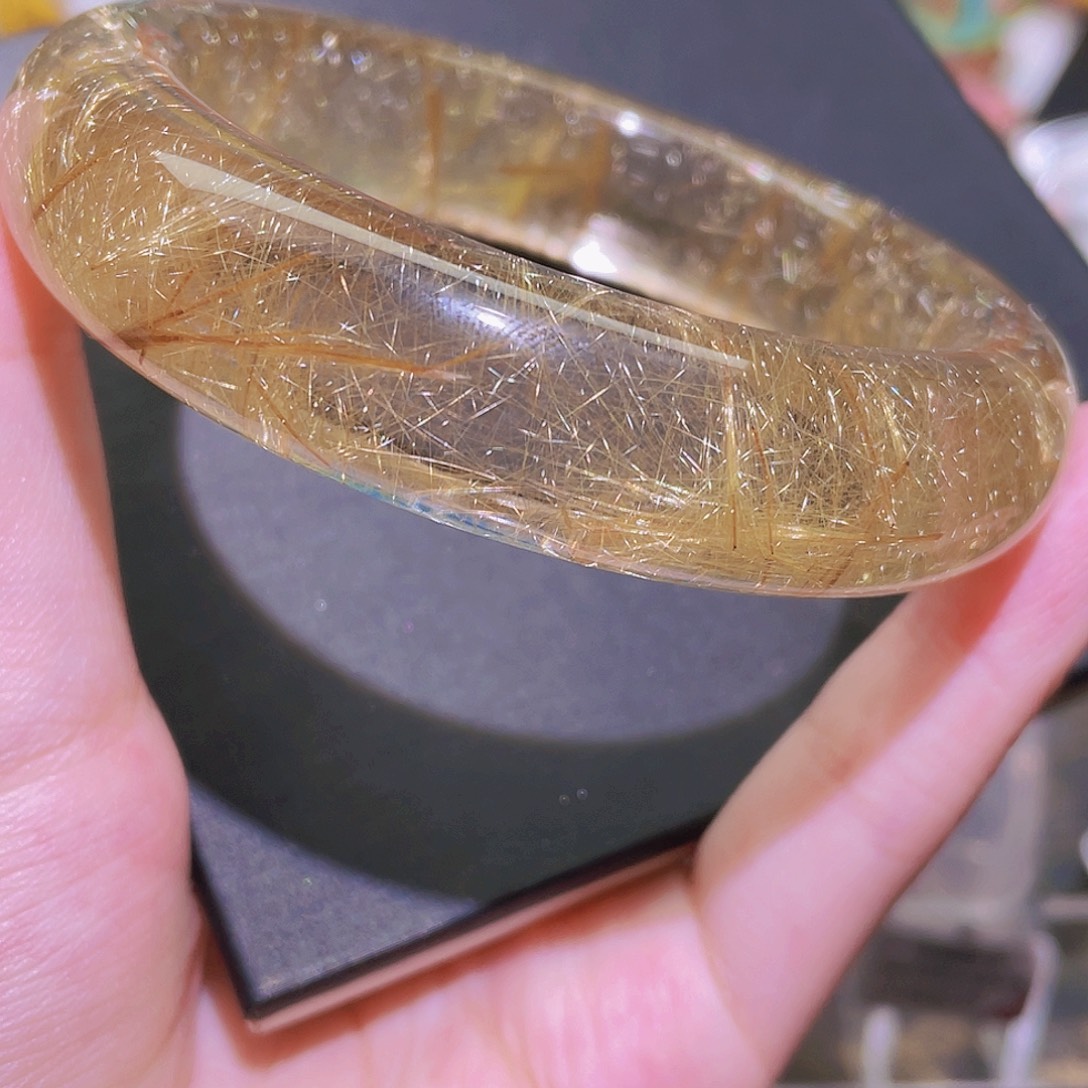 未镶嵌手镯水晶天然金发晶手镯