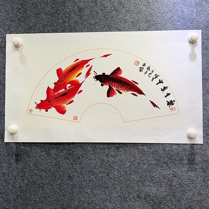 国画知鱼之乐纯手绘