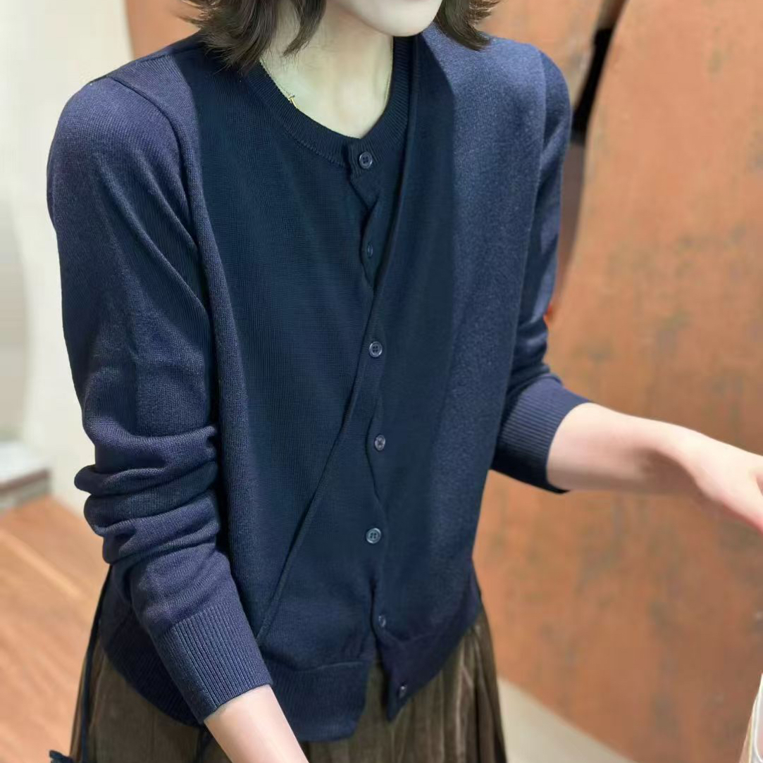 纯色春秋春季宽松圆领网红长袖女毛针织衫女装针织衫