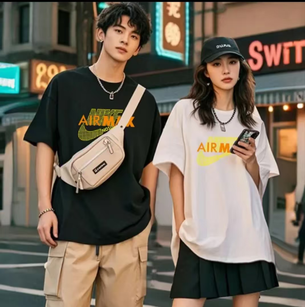 夏季T恤宽松休闲圆领春夏韩版夏季透气印花短袖