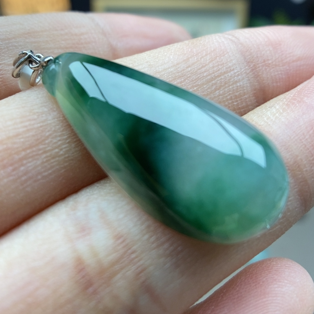 翡翠银S925镶嵌颈饰吊坠44