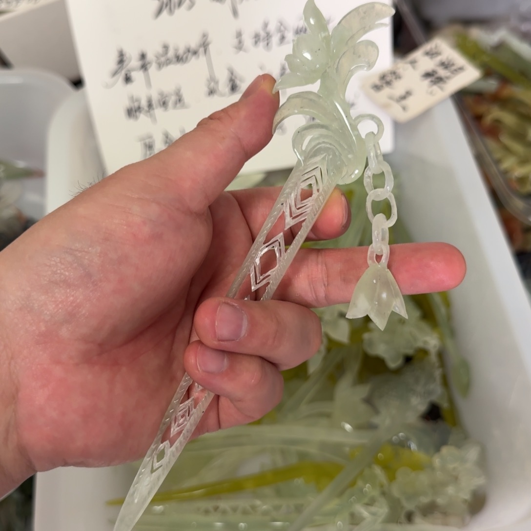 岫玉发饰未镶嵌明君玉簪贼拉好看