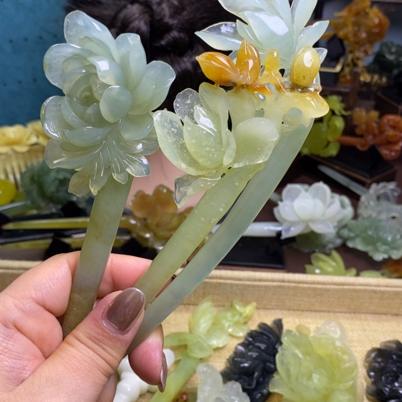 【闪购商品】岫玉发簪发簪盘发发簪未镶嵌购**用