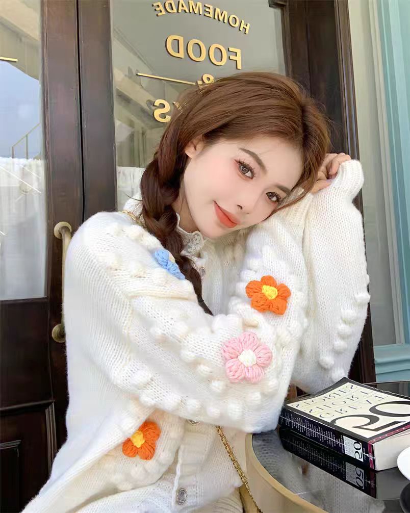 251-300（需直播间实时下单）秋冬慵懒风软糯复古针织毛衣开衫