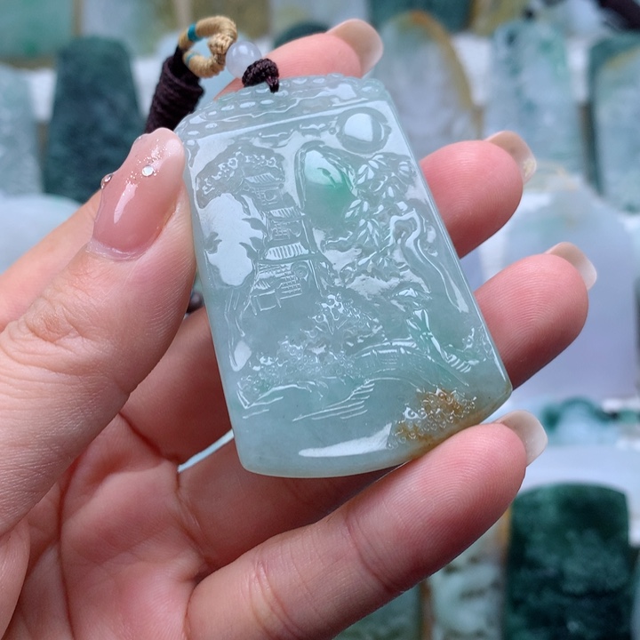 定制翡翠未镶嵌山水