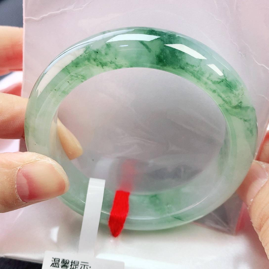 未镶嵌手镯翡翠51+冰花
