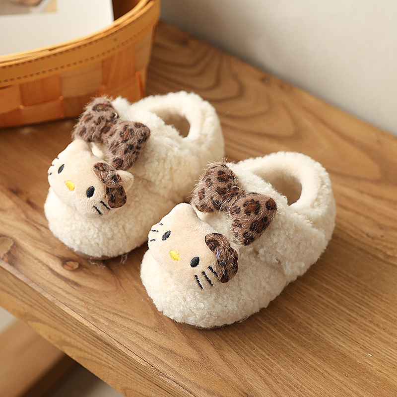女童卡通毛毛鞋2025冬季新款加绒保暖毛毛鞋女宝宝鞋子女童鞋子