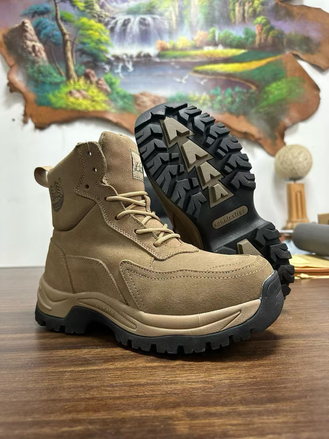 三牛938棕色（冬季雪地靴保暖加绒加厚男女中帮东北防寒靴）