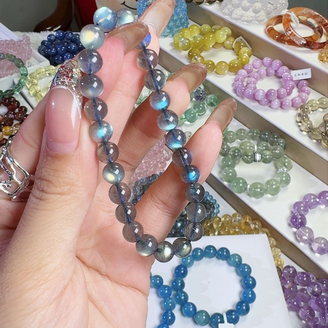 水晶手链未镶嵌哈*儿灰月光7