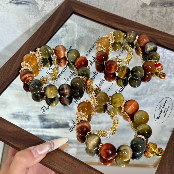 【红红火火彩虎眼】极品彩虎眼水晶设计款时尚简约大气多样性发一