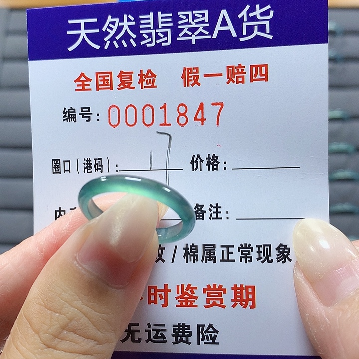 翡翠未镶嵌戒圈1847