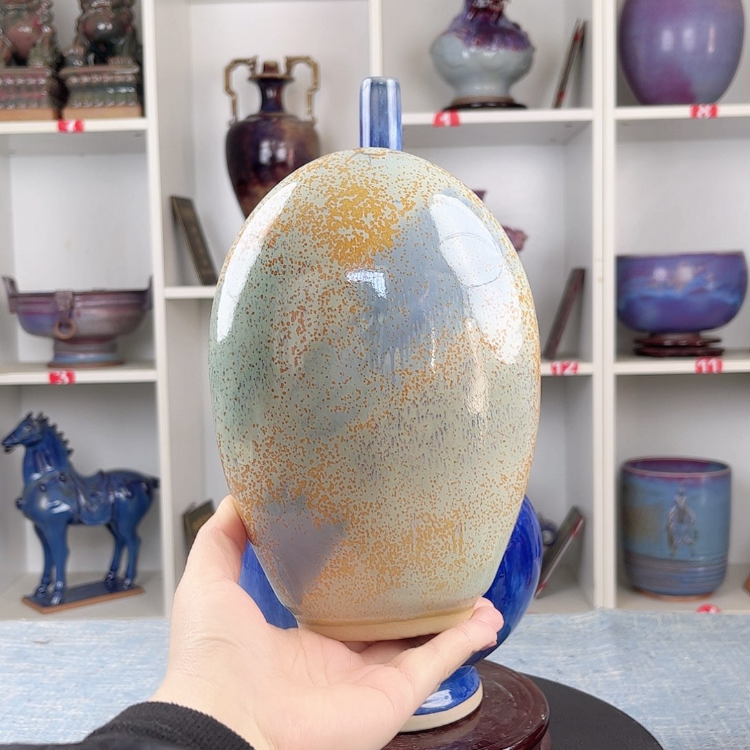 瓷片来福石金玉满堂21公分左右