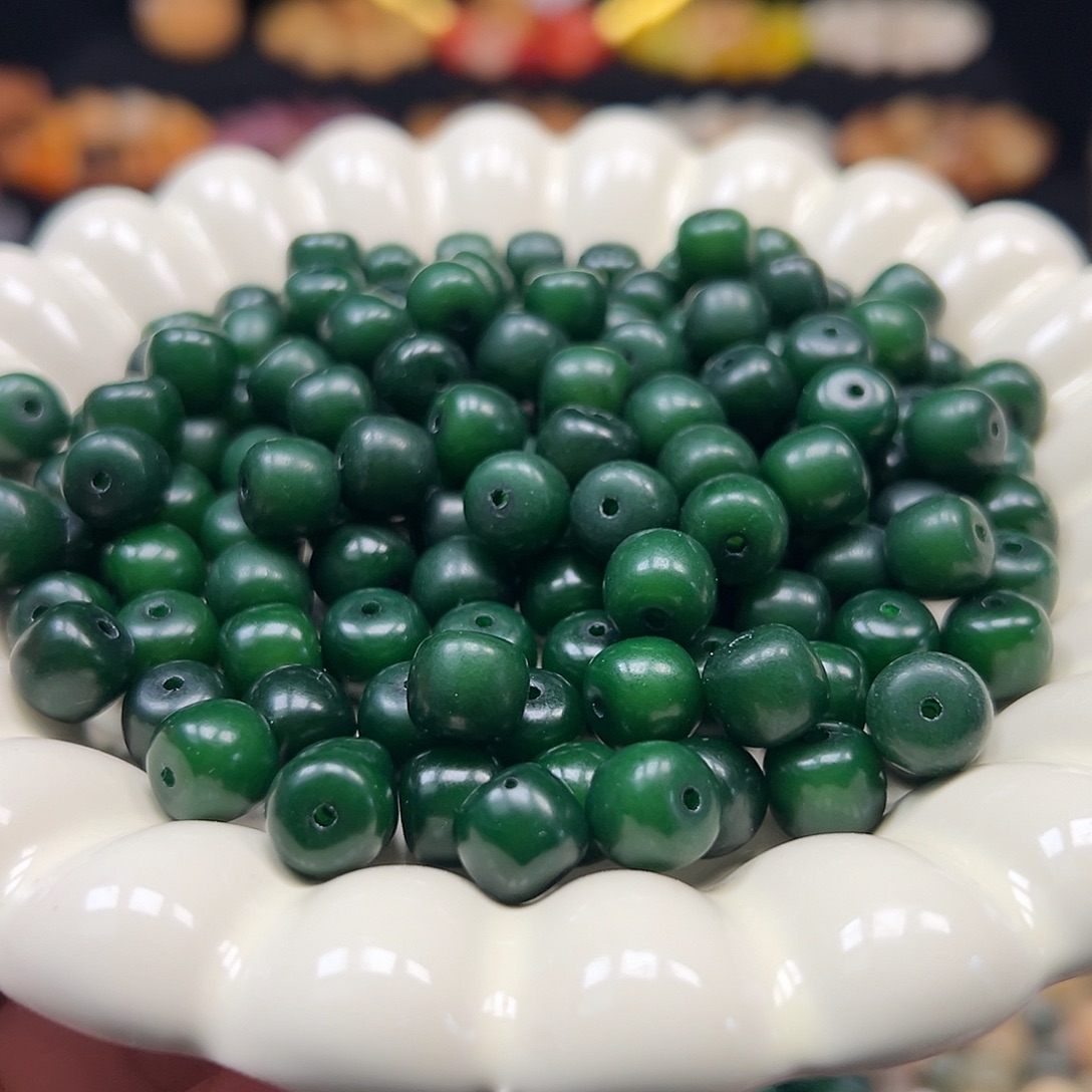 手串菩提根/象牙果卡10祖母绿桶120颗