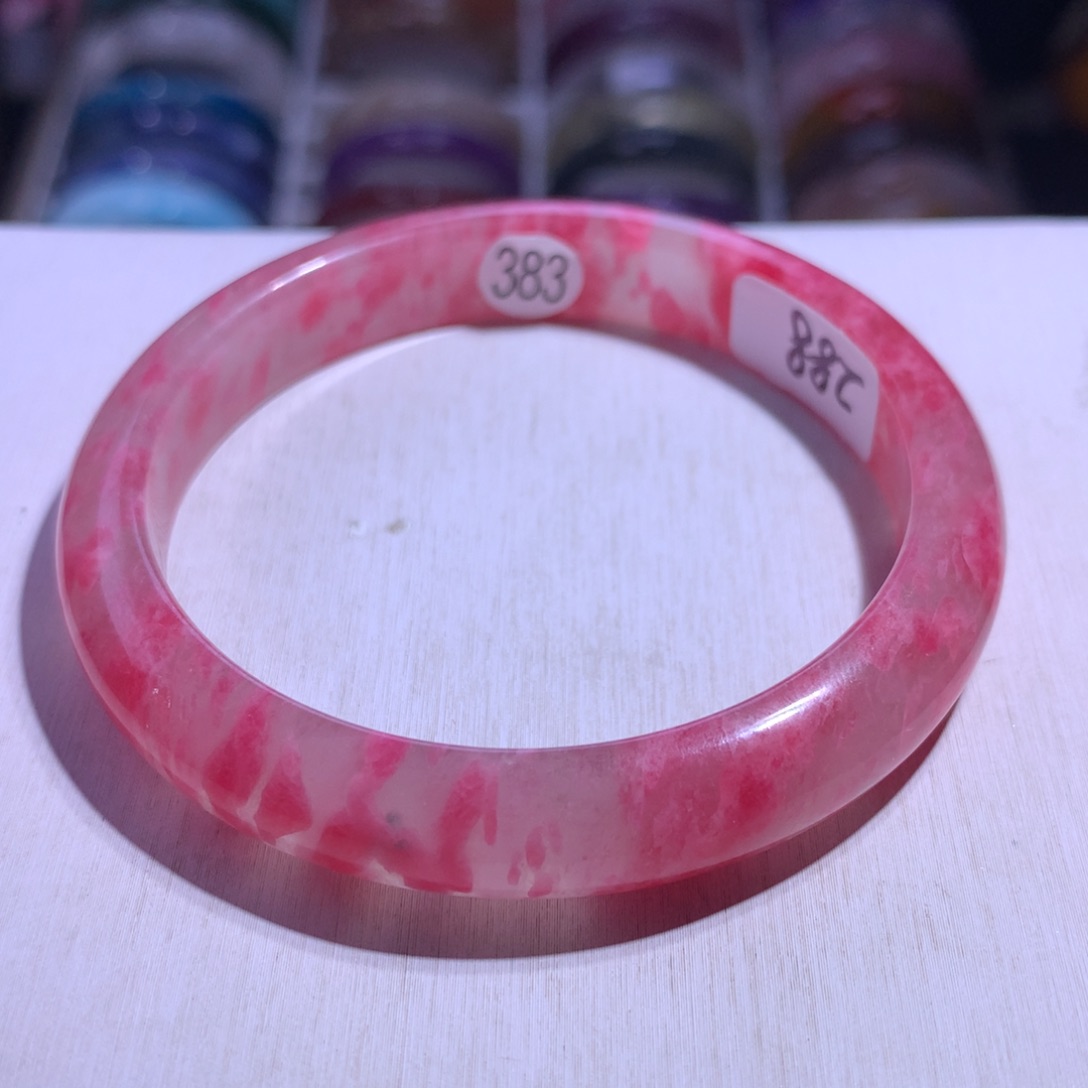 银S925镶嵌水晶手镯樱花雨60.4圈383