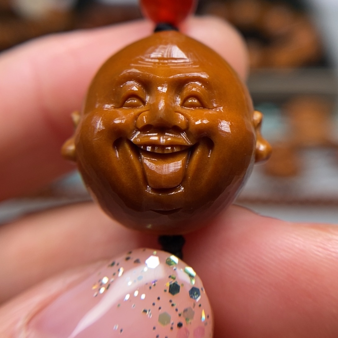 橄榄核吊坠笑佛单颗