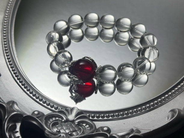 合金水晶手链 清冷系必备红白配色手串自带高级感手工