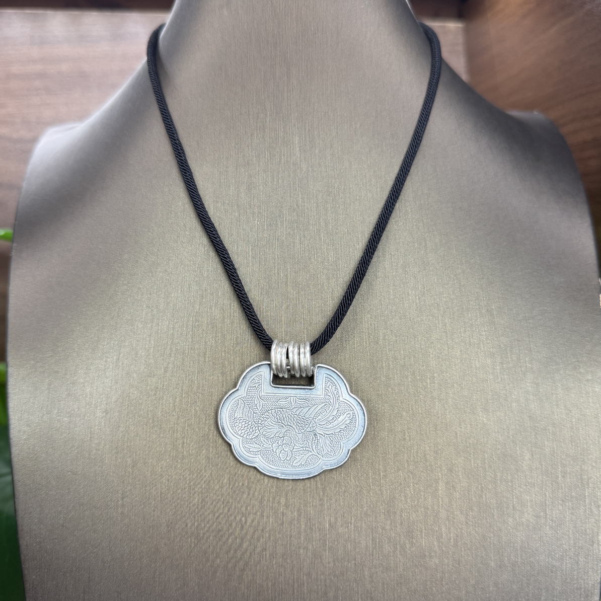 吊坠足银 小郑家纯银实心锁片吊坠