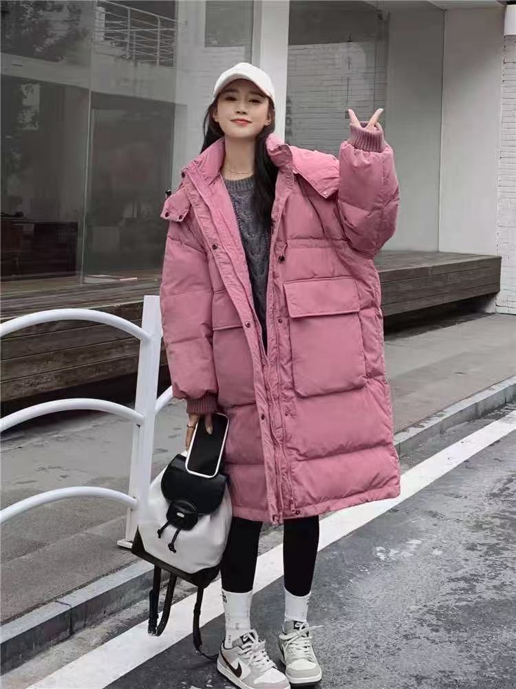 9949加厚常规中长款女装羽绒服连帽