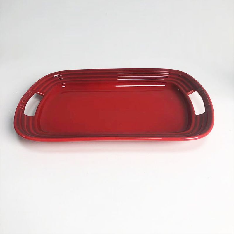 【长31cm】摩瑟DP【KC大托盘31cm-红色】YCDF花瓶摆件玻璃陶瓷花盆