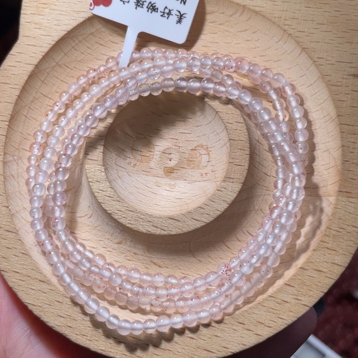 南红玛瑙未镶嵌3咪小米串白底满天星1396