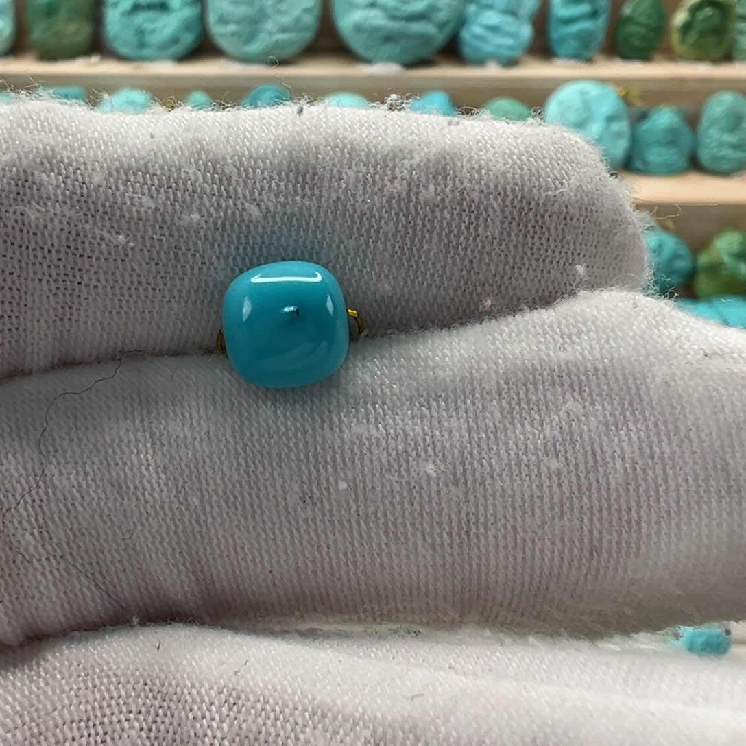 未镶嵌绿松石老型珠7.5x7.2mm