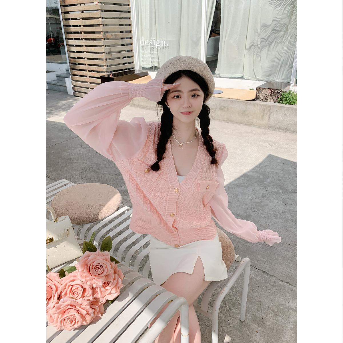 A555菱格女士针织衫夏季开衫A93397PI109