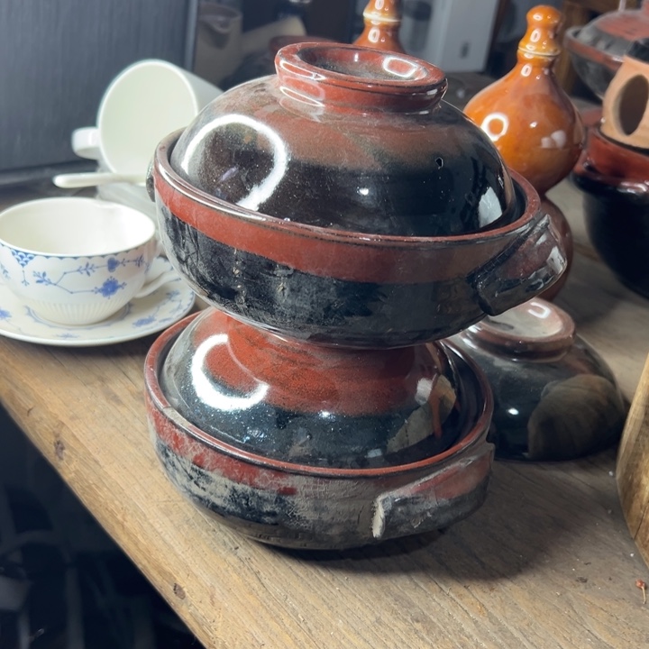 库存尾货五厂煤烧小元宝锅一对