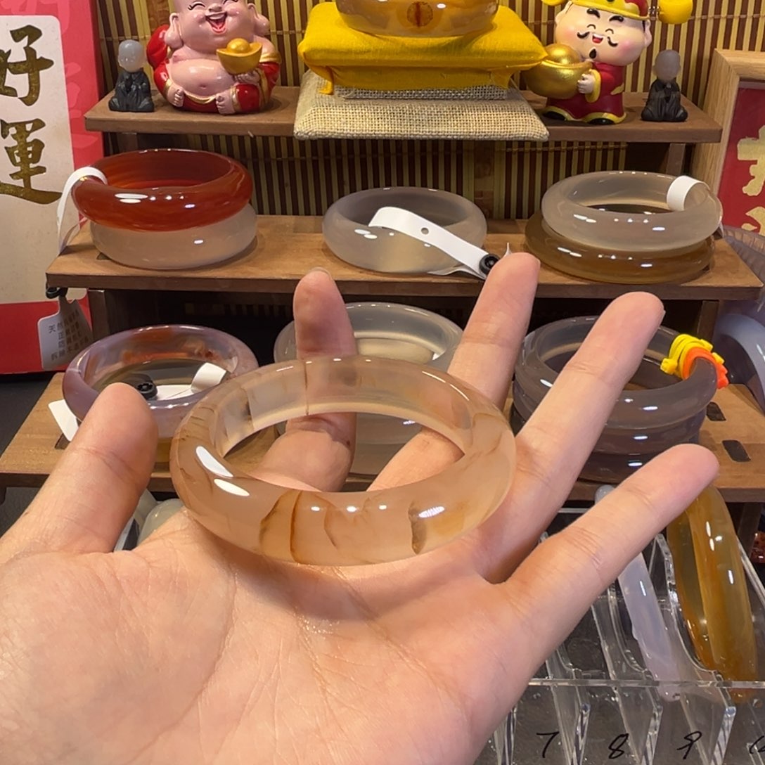 蓝***多玛瑙/玉髓手镯合金