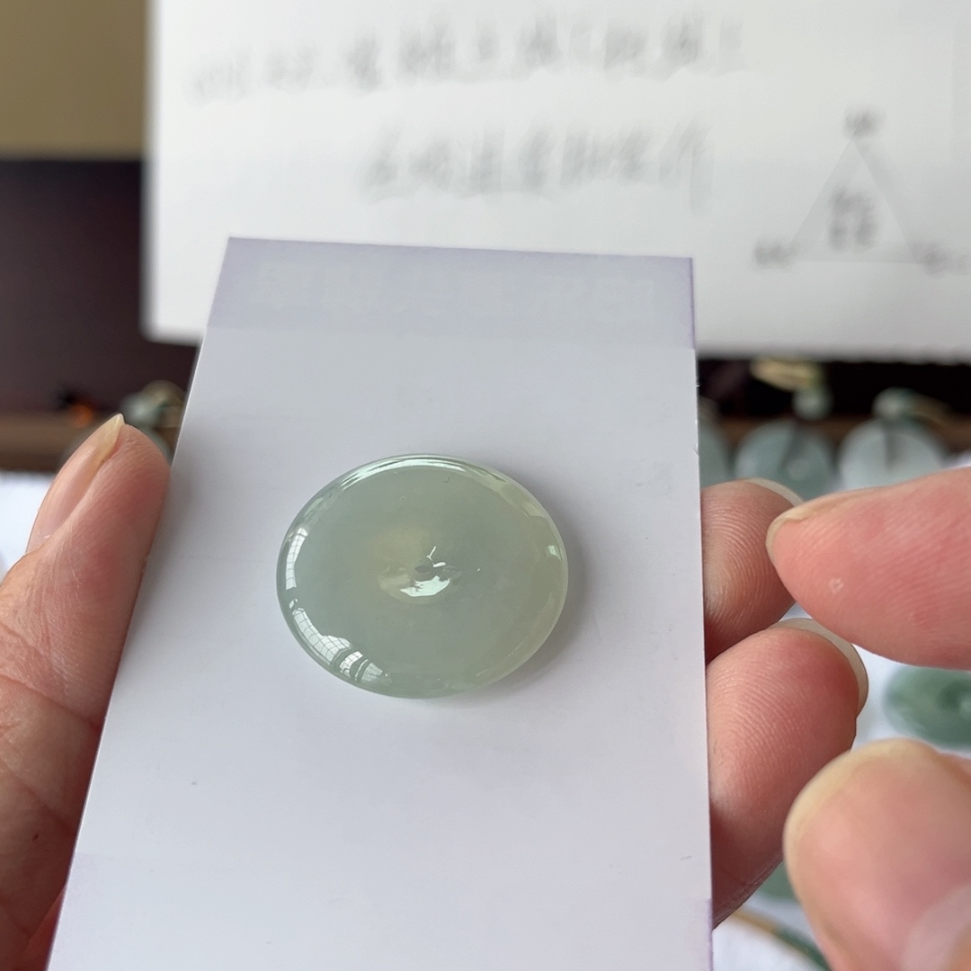 翡翠未镶嵌颈饰天然缅甸翡翠a货平安扣27.1*5.7