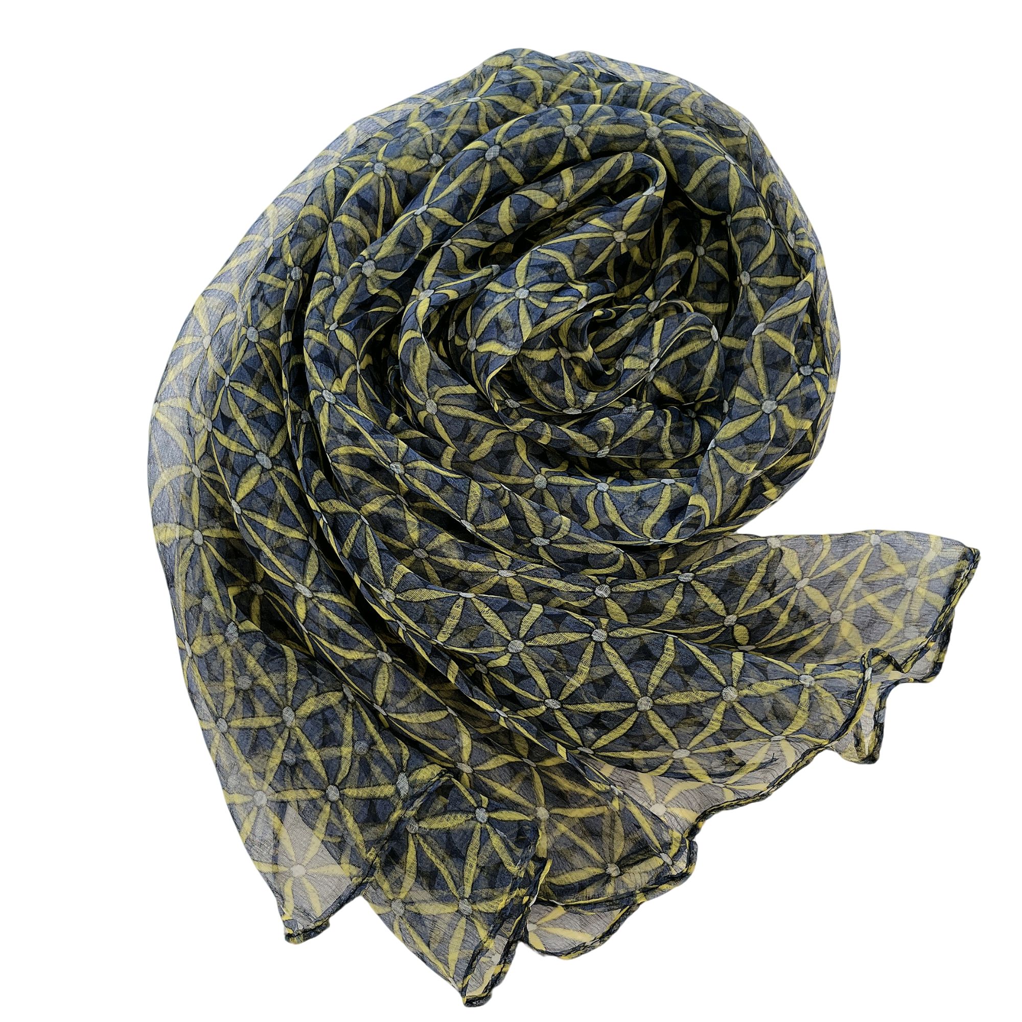 【蓝色风车】杭州春秋气质时尚百搭女士薄款优雅休闲绿色丝巾披肩