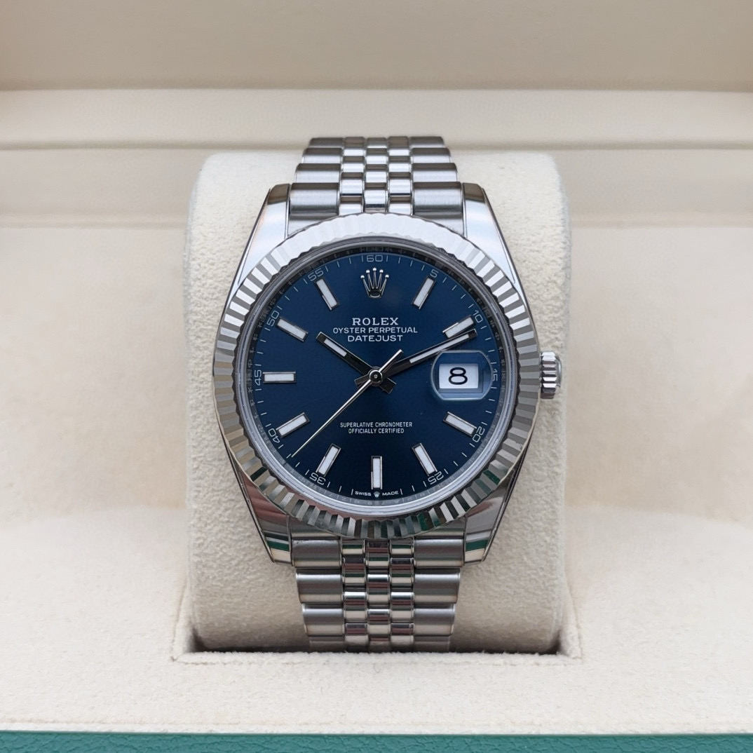 95新 Rolex/劳力士 24年全套/126334蓝盘条刻日志/表径41mm男士