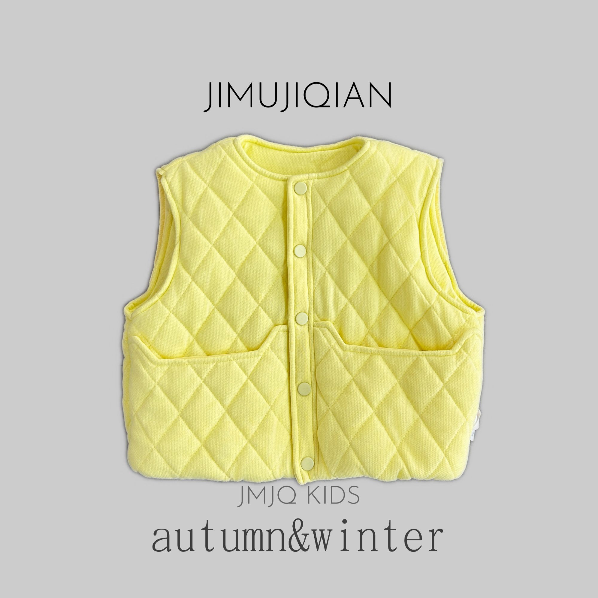 JMJQ秋冬百搭神器保暖冬季厚款时尚海军领无袖圆领马甲251598