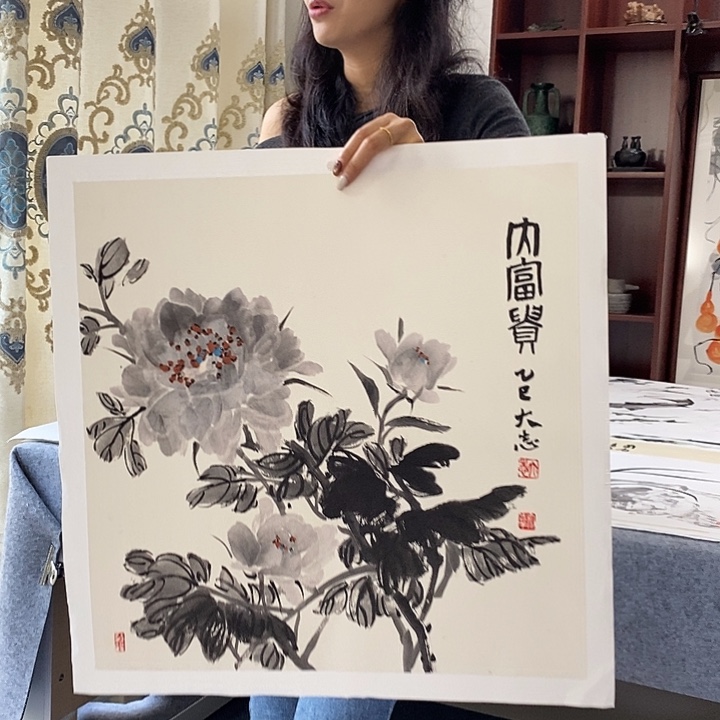 国画纯手绘国画写意作品50*50