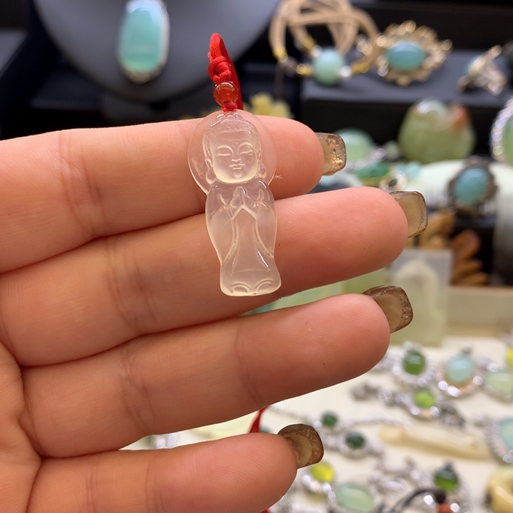 透闪石-蛇纹石玉发饰未镶嵌