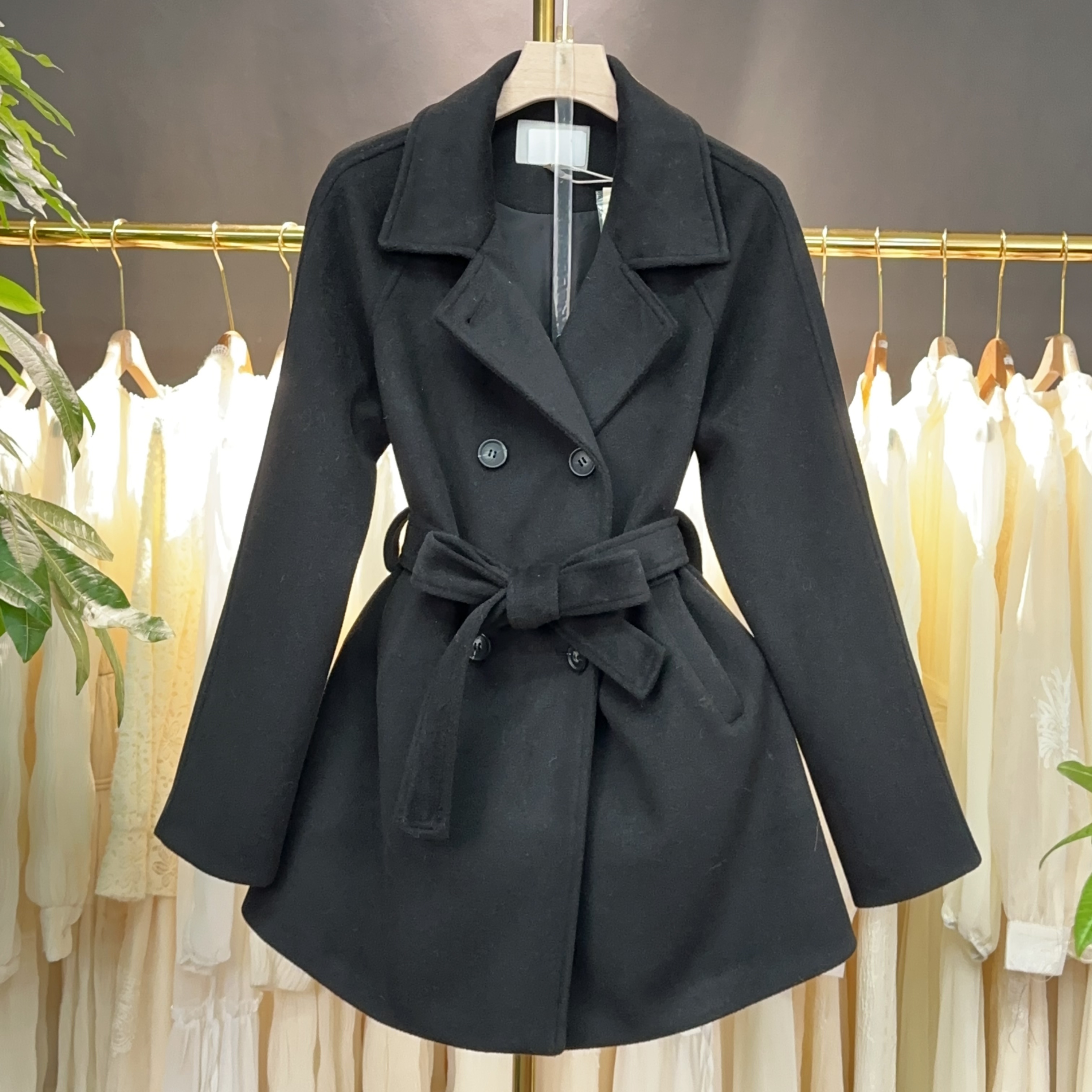 【A9277】毛呢外套女2025秋冬新款时尚休闲设计感毛呢外套