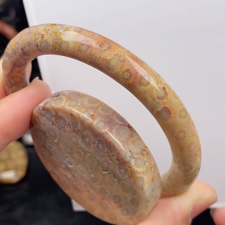 未镶嵌手镯（圆镯）硅化玉
