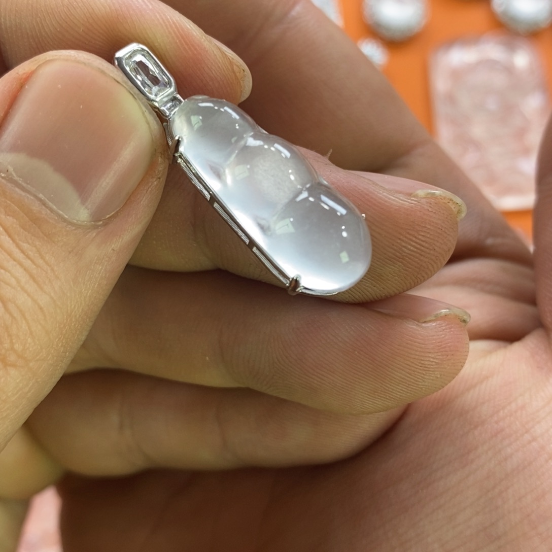 石英质玉豆子银S925镶嵌