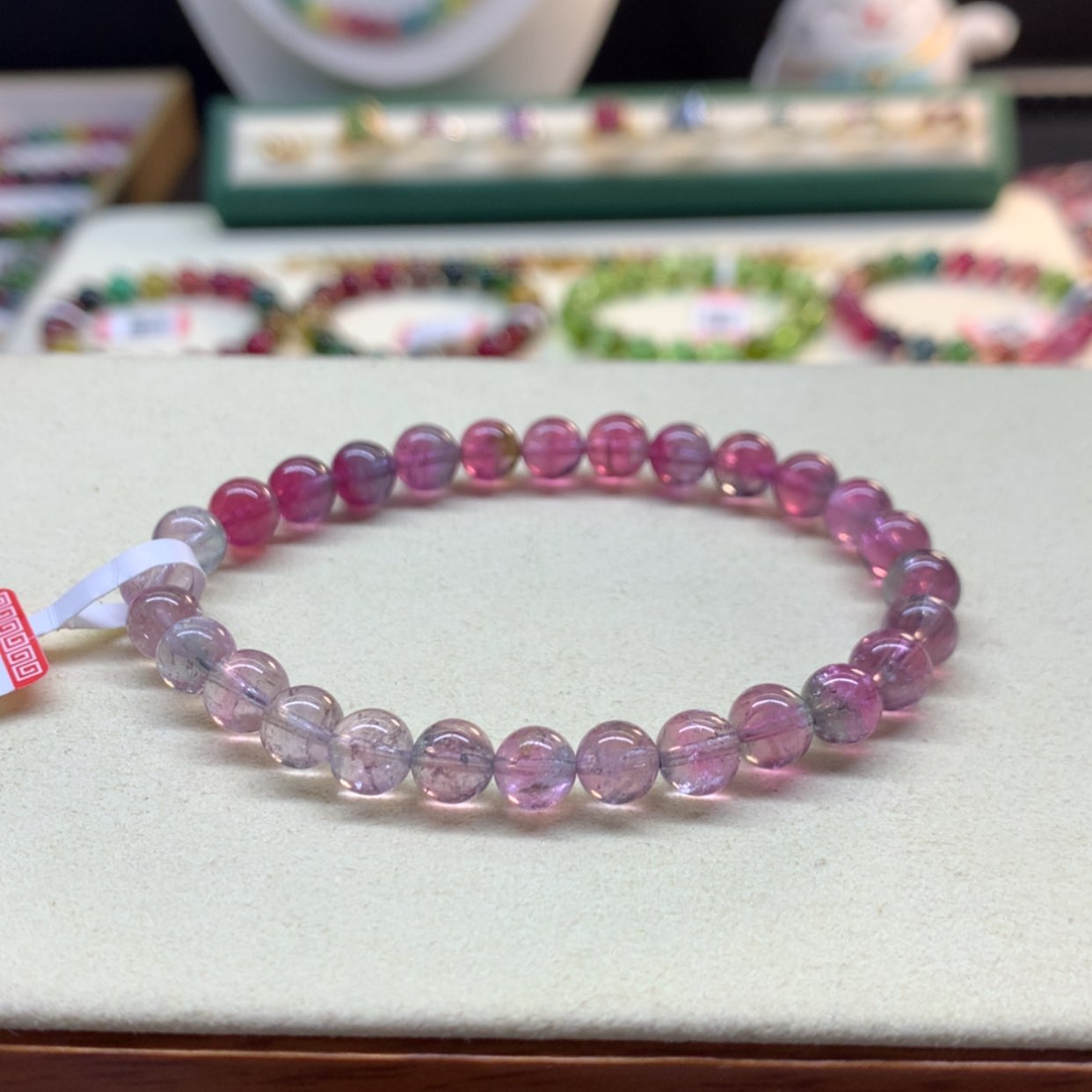 【闪购商品】碧玺手串未镶嵌碧玺西瓜紫渐变6.8mm