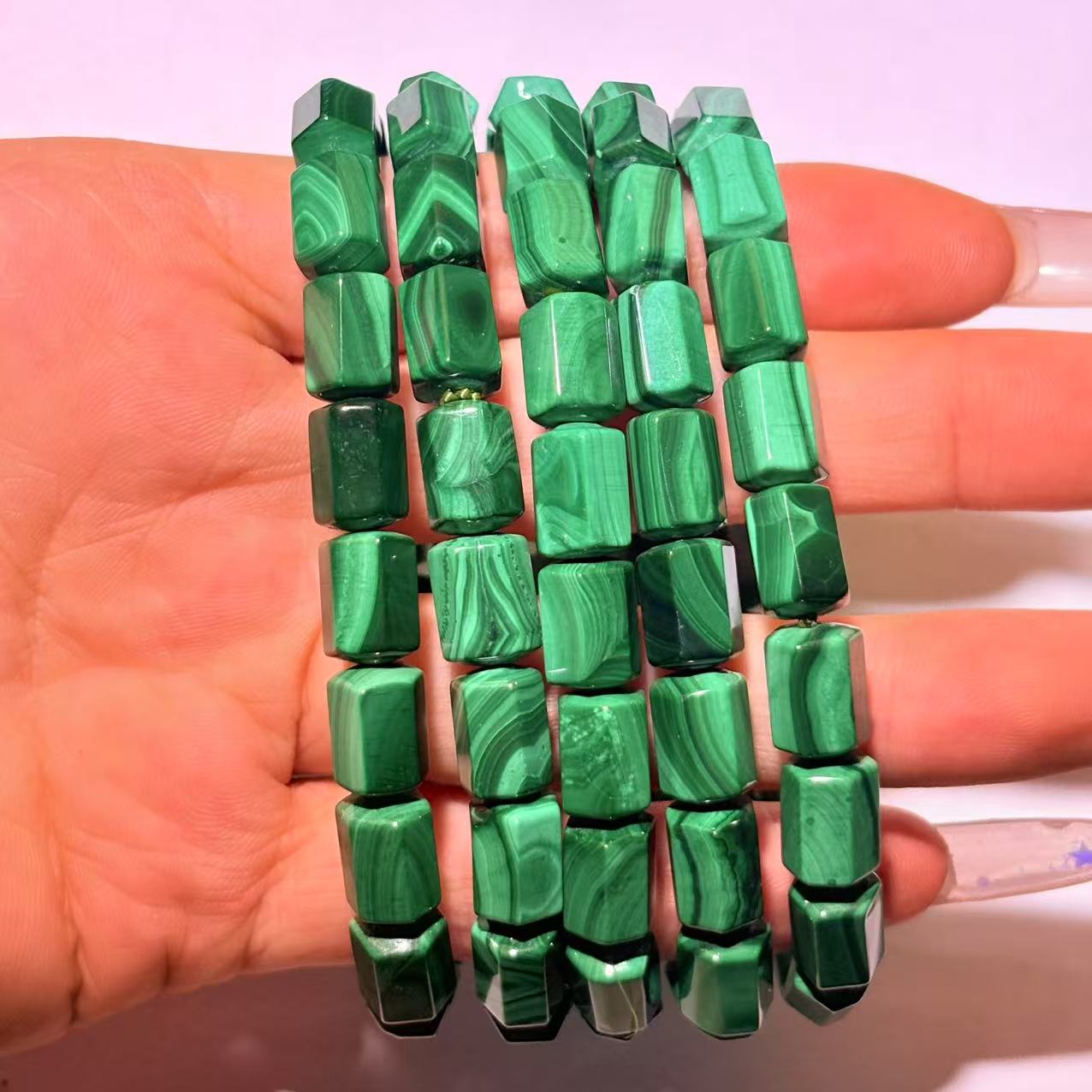 E526 孔雀石手串 多样性发其一