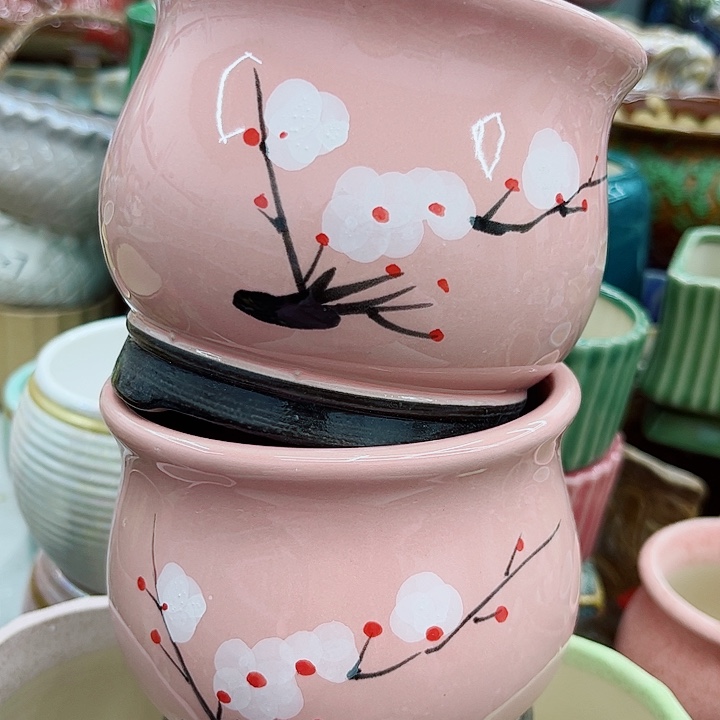 多肉绿植陶瓷花盆9.9包邮，有孔