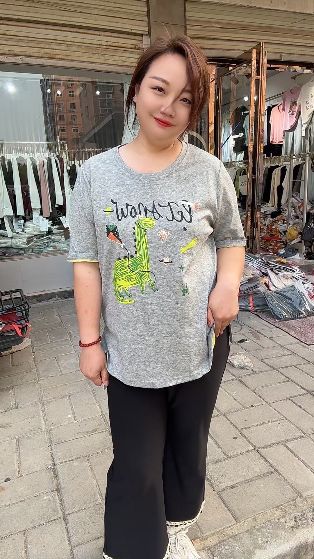 大码短袖卡通休闲宽松961