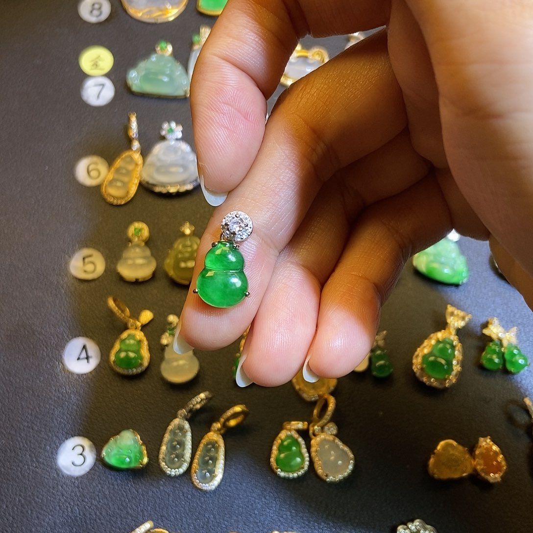 翡翠银S925镶嵌吊坠(不含链)