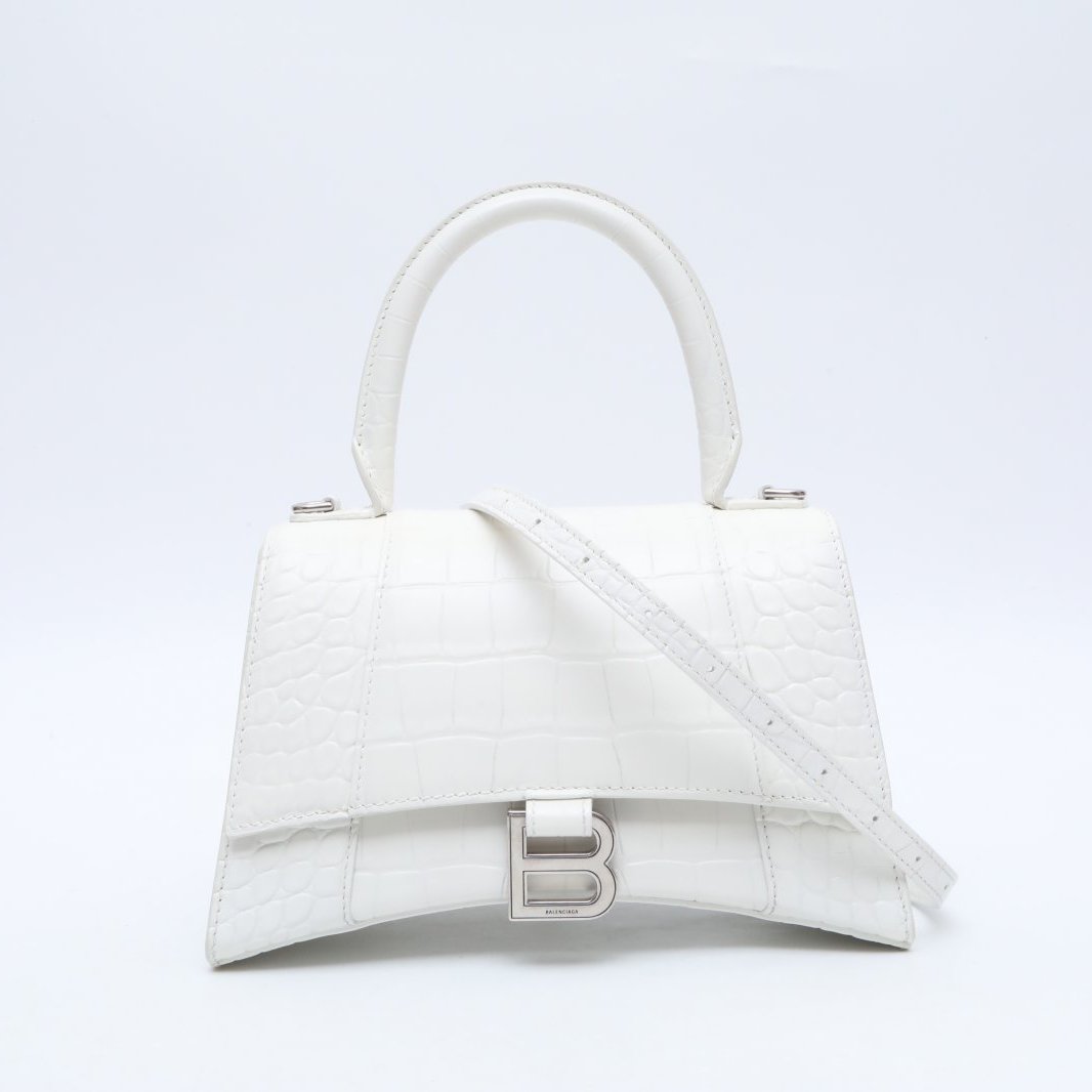 99新 Balenciaga/巴黎世家 小花佳珊P205337006 鳄压纹 沙漏 S码 